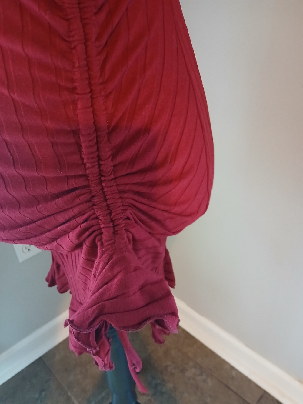 SHEIN Red One-Shoulder Ribbed Dress - Picture 4 of 9